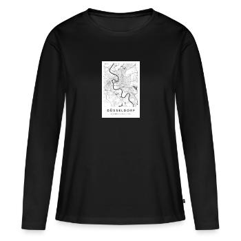 Düsseldorf Carte Carte Carte De La Ville Carte Du Rhin - T-shirt manches longues Premium bio Femme - noir - Devant - Julia (174cm)