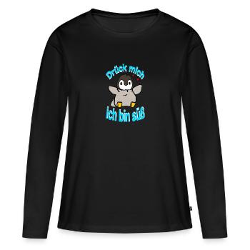 Le pingouin me harnais - T-shirt manches longues Premium bio Femme - noir - Devant - Julia (174cm)