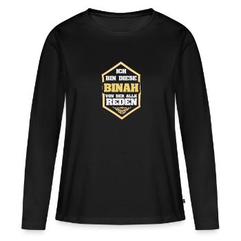 Binah comme surnom - T-shirt manches longues Premium bio Femme - noir - Devant - Julia (174cm)
