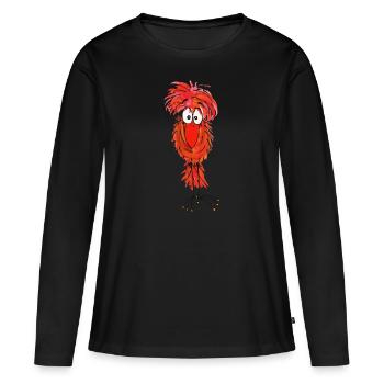 Les Fladders - Guggug - T-shirt manches longues Premium bio Femme - noir - Devant - Julia (174cm)