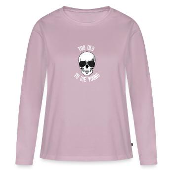 Too old to die young - Frauen Premium Bio Langarmshirt - Altrosa - Vorne - Julia (174cm)