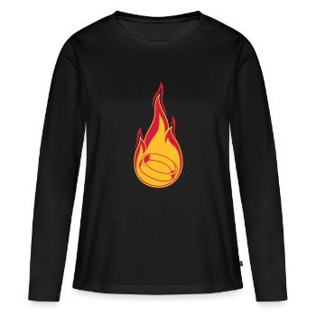 feuer flamme brennen heiss fackel heiraten ring ho - Frauen Premium Bio Langarmshirt - Schwarz - Vorne - Julia (174cm)