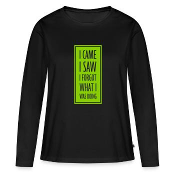 Je suis venu voir oublier - T-shirt manches longues Premium bio Femme - noir - Devant - Julia (174cm)