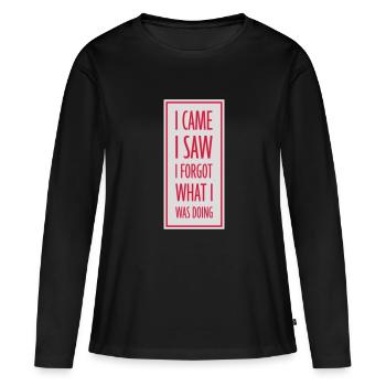 Je suis venu voir oublier - T-shirt manches longues Premium bio Femme - noir - Devant - Julia (174cm)