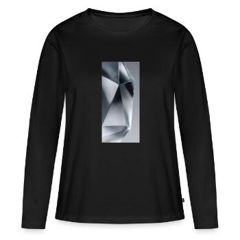 Cristal - T-shirt manches longues Premium bio Femme - noir - Devant - Julia (174cm)