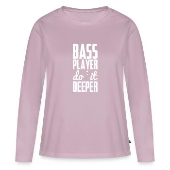 Bass Player do it deeper - Frauen Premium Bio Langarmshirt - Altrosa - Vorne - Julia (174cm)