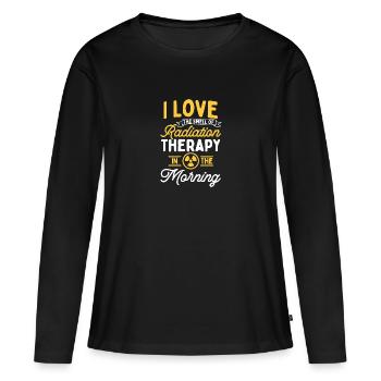 Chimiothérapie chimio Cancer - T-shirt manches longues Premium bio Femme - noir - Devant - Julia (174cm)