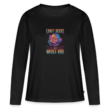Les bières artisanales sont tout un art de la rose - T-shirt manches longues Premium bio Femme - noir - Devant - Julia (174cm)