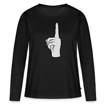 Pointez du doigt vers le haut - T-shirt manches longues Premium bio Femme - noir - Devant - Julia (174cm)