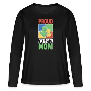 Proud Autism Mom - Women's Premium Organic Long Sleeve Shirt - black - Front - Julia (174cm)