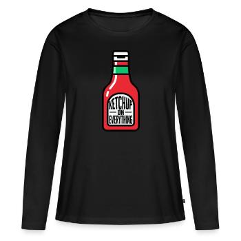 Ketchup Ketchup à la tomate - T-shirt manches longues Premium bio Femme - noir - Devant - Julia (174cm)