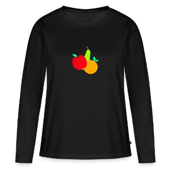 Fruits Fruits Végétal - T-shirt manches longues Premium bio Femme - noir - Devant - Julia (174cm)
