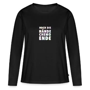 Chemo Krebstherapie Krebs Geschenk - Frauen Premium Bio Langarmshirt - Schwarz - Vorne - Julia (174cm)