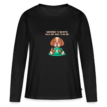 Subscribes and doesn't talk to anyone introverted - Women's Premium Organic Long Sleeve Shirt - black - Front - Julia (174cm)