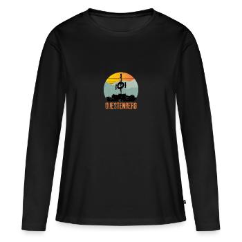 Südharz Merch - Questenberg - Frauen Premium Bio Langarmshirt - Schwarz - Vorne - Julia (174cm)