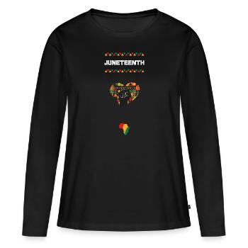 Juneteenth - Black History Month - Women's Premium Organic Long Sleeve Shirt - black - Front - Julia (174cm)