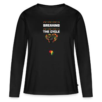 Breaking the Cycle - Frauen Premium Bio Langarmshirt - Schwarz - Vorne - Julia (174cm)