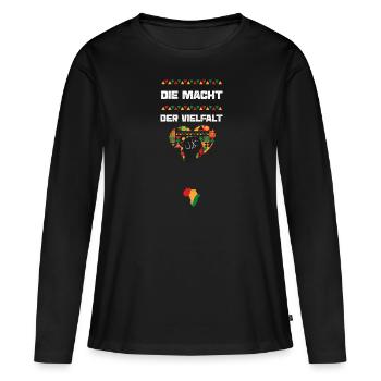 Die Macht der Vielfalt - Frauen Premium Bio Langarmshirt - Schwarz - Vorne - Julia (174cm)