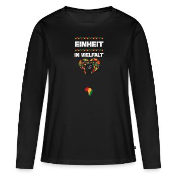 Einheit in Vielfalt - Frauen Premium Bio Langarmshirt - Schwarz - Vorne - Julia (174cm)