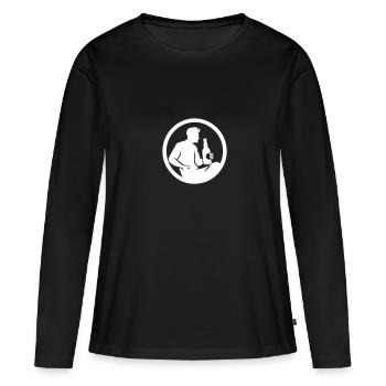 Silhouette de boisson - T-shirt manches longues Premium bio Femme - noir - Devant - Julia (174cm)