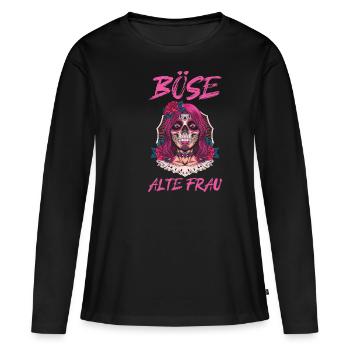 Böse Alte Frau - Frauen Premium Bio Langarmshirt - Schwarz - Vorne - Julia (174cm)