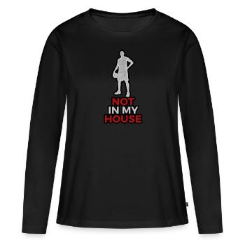 PAS DANS MA MAISON GRUNGE - T-shirt manches longues Premium bio Femme - noir - Devant - Julia (174cm)