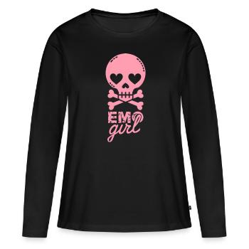 Fille emo ! - T-shirt manches longues Premium bio Femme - noir - Devant - Julia (174cm)