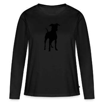 pinscher - T-shirt manches longues Premium bio Femme - noir - Devant - Julia (174cm)