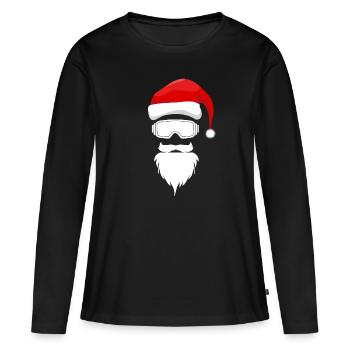 Santa Claus with ski goggles - Christmas Christmas - Women's Premium Organic Long Sleeve Shirt - black - Front - Julia (174cm)