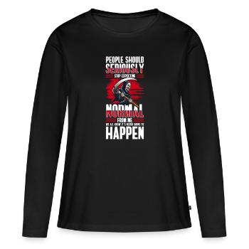 Sarcasme Homme de haine - T-shirt manches longues Premium bio Femme - noir - Devant - Julia (174cm)