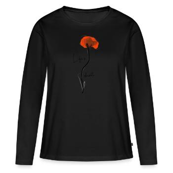 Life's short … aber so schön - Frauen Premium Bio Langarmshirt - Schwarz - Vorne - Julia (174cm)