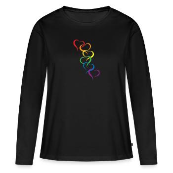 LGBT Cadeau sort Amis Pride Droits - T-shirt manches longues Premium bio Femme - noir - Devant - Julia (174cm)