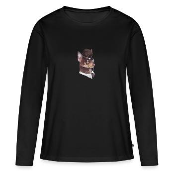 Gentleman Dog (Design 5) - Women's Premium Organic Long Sleeve Shirt - black - Front - Julia (174cm)