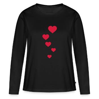 herzen - T-shirt manches longues Premium bio Femme - noir - Devant - Julia (174cm)