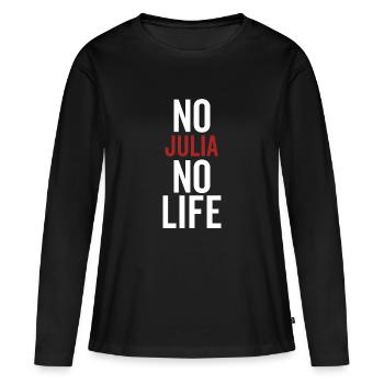 Pas de Julia Pas de vie - T-shirt manches longues Premium bio Femme - noir - Devant - Julia (174cm)