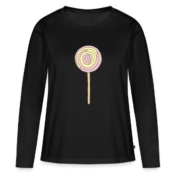 sucette - T-shirt manches longues Premium bio Femme - noir - Devant - Julia (174cm)
