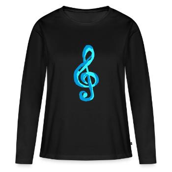 note - T-shirt manches longues Premium bio Femme - noir - Devant - Julia (174cm)