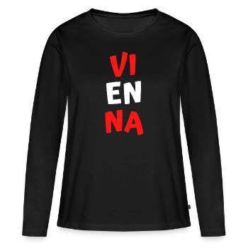 Vienne - T-shirt manches longues Premium bio Femme - noir - Devant - Julia (174cm)