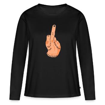 Das Ding - Frauen Premium Bio Langarmshirt - Schwarz - Vorne - Julia (174cm)