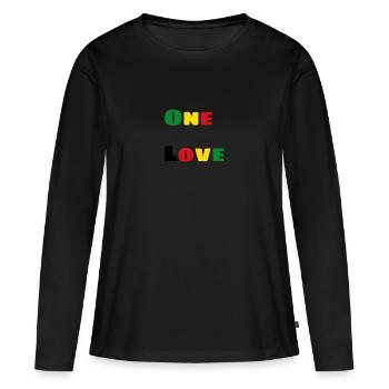 Un seul amour - T-shirt manches longues Premium bio Femme - noir - Devant - Julia (174cm)