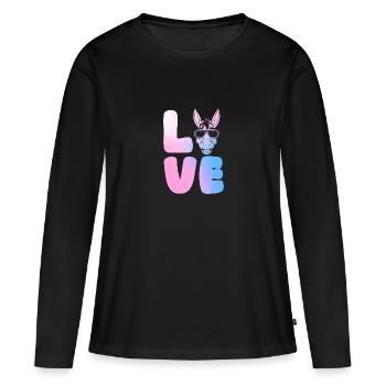 Âne - T-shirt manches longues Premium bio Femme - noir - Devant - Julia (174cm)