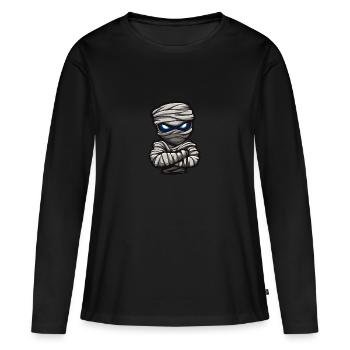 Mumie Halloween Comic - Frauen Premium Bio Langarmshirt - Schwarz - Vorne - Julia (174cm)