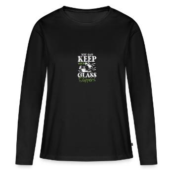Vous pouvez garder vos pantoufles de verre Tap Dance pour - T-shirt manches longues Premium bio Femme - noir - Devant - Julia (174cm)