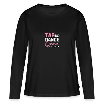 Tap Dance Queen claquettes pour danseurs de claquettes - T-shirt manches longues Premium bio Femme - noir - Devant - Julia (174cm)