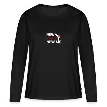 Nouveau genou Nouvelle chirurgie du genou - T-shirt manches longues Premium bio Femme - noir - Devant - Julia (174cm)