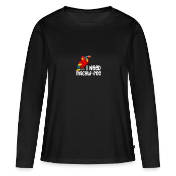 J’ai besoin de la fée ara pour les amateurs de café - T-shirt manches longues Premium bio Femme - noir - Devant - Julia (174cm)