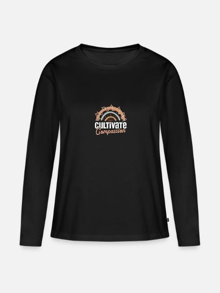 Cultivate Compassion Mitgefühl Kultivieren - Frauen Premium Bio Langarmshirt - Schwarz
