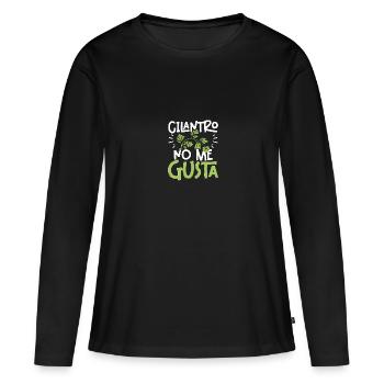 Coriandre no me gusta aversion pour la coriandre - T-shirt manches longues Premium bio Femme - noir - Devant - Julia (174cm)
