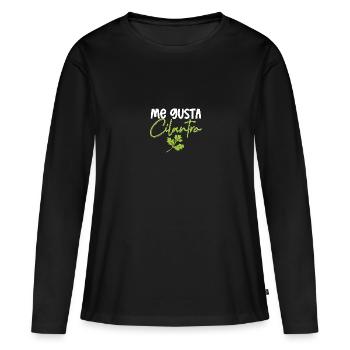 Me Gusta Cilantro Koriander Liebe - Frauen Premium Bio Langarmshirt - Schwarz - Vorne - Julia (174cm)
