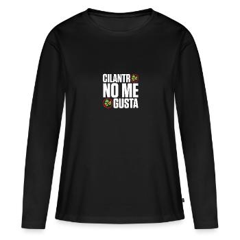 Coriandre no me gusta aversion pour la coriandre - T-shirt manches longues Premium bio Femme - noir - Devant - Julia (174cm)